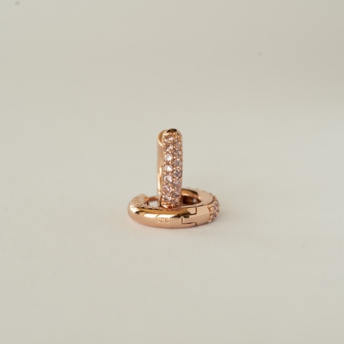 Classic Base earrings rose gold plated Pink Zirconia
