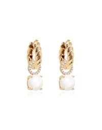 Sparkling Freshwater Pearl Knoty base earring set Yellow gold plated