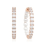 Freshwater Pearl Tennis Earrings Rose-gold plated