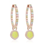 Sparkling Lime Enamel & Rainbow Infinity Hoop Set Rose Gold Plated