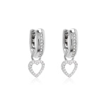 Petite Pavé Heart Earring set Rhodium plated