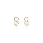 Zirconia Petite Heart Earring Charms Yellow gold-plated