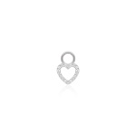 Petite Pavé Heart Necklace charm Rhodium plated