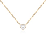 Zirconia Petite Heart necklace Yellow gold-plated