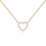 Petite Pavé Heart Necklace Yellow gold-plated