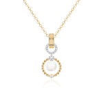 Sparkling Bubbly Freshwater Pearl Necklace Rhodium/Yellow gold plated
