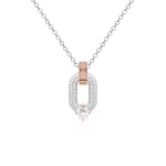 Oval Drop Link Necklace Set Crystal