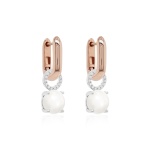 Sparkling Freshwater Pearl Charm Link Earrings