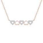 Duo Amour Necklace Rhodium/Rose Gold Plated