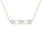 Duo Amour Necklace Rhodium/Yellow Gold Plated