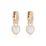 MOP Heart Earring Set Yellow Gold-plated