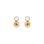 Earring charms Crystal Ball Yellow gold-plated