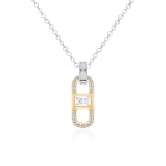 Fabulous Sparkling Zirconia Link Necklace Yellow-gold plated