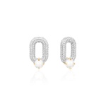 Oval Drop Link Charms Freshwater Pearl