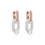 Oval Drop Link Earring Set Crystal