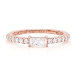 Princess Baguette Ring Rose Gold-plated