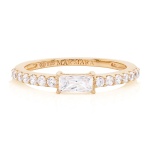 Princess Baguette Ring Yellow Gold-plated