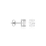 Classical Oval Cut Stud Earrings Rhodium plated