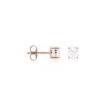 Classic Brilliant Cut Stud Earrings Rose Gold plated