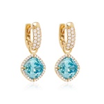 Fancy Stone Charm Earrings Yellow gold-plated Light Turqouise