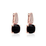 Fancy Stone Earrings Jet 