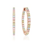 Rainbow Infinity Hoops Rose gold-plated