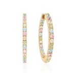 Rainbow Infinity Hoops Yellow gold-plated