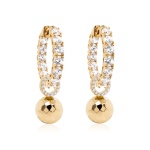 Crystal Ball Earring Set Yellow gold-plated