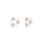 Pearl Crystal charms rose-gold plated