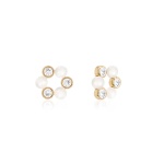 Pearl Crystal charms Yellow gold plated