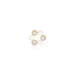 Pearl Crystal charm Yellow gold plated