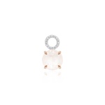 Sparkling Electric Single Charm White Ignite Rose gold-plated prongs