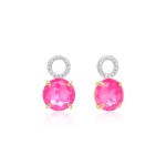 Sparkling Electric Charms Electric Pink yellow gold plated prongs