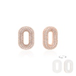 Two-sided Sparkling MOP Charms Rose gold-plated