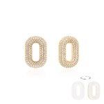 Two-sided Sparkling MOP Charms Yellow gold-plated