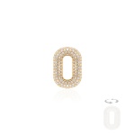 Two-sided Sparkling MOP Necklace Charm Yellow gold-plated