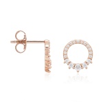 Petité Crown Crystal Stud Earrings Rose gold-plated