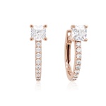 Single Crystal Earrings Rose Gold-plated