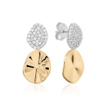 Gilded Shine Oval Stud Earrings Rhodium/Yellow gold plated