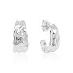 Sleek Wave Earrings Rhodium plated