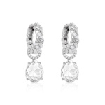 Classical Sparkling Drop Earring Set Rhodium plated Crystal