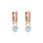 Round Frame Mini Earring Set Rose gold-plated Aquamarine Bohemica