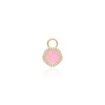 Sparkling Enamel Single Charm Yellow Gold Plated Light Pink