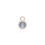 Cat Eye Single Charm Rose Gold plated Blueberry Smoke