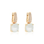 Fancy Stone Earrings Powder Green