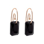 Emerald Cut Earrings Jet
