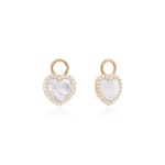 MOP Heart Earring Charms Yellow gold-plated