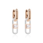 Fabulous Zirconia Link Earring set Rose-gold plated