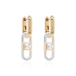 Fabulous Zirconia Link Earring set Yellow-gold plated