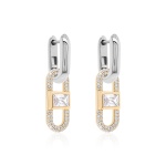 Fabulous Sparkling Zirconia Link Earring set Yellow-gold plated